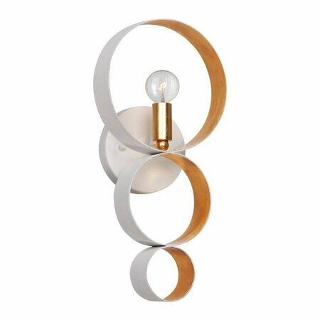 CRYSTORAMA Luna 1 Light White & Gold Sphere Sconce 581-MT-GA